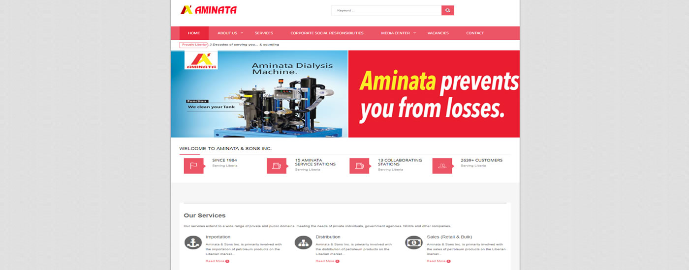 Aminata & Sons Inc. Website