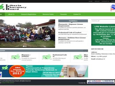 Liberia Pharmacy Board Website
